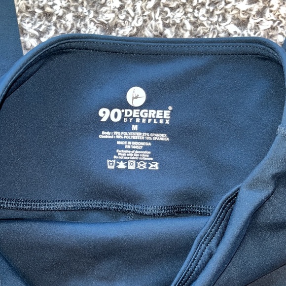 Navy Blue Athletic Leggings - Picture 3 of 4